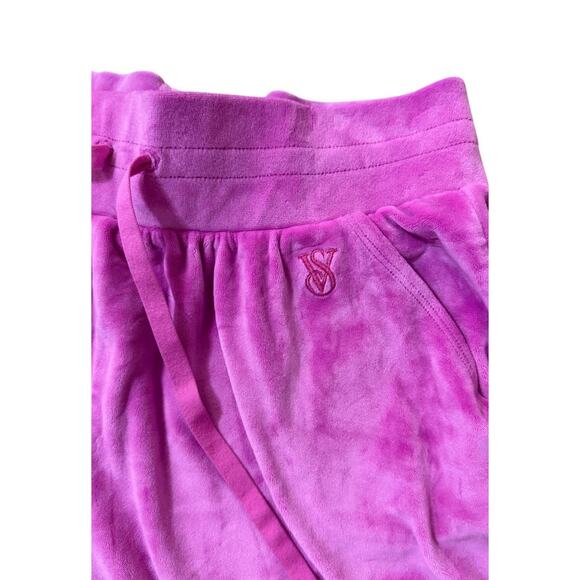 NWOT Victoria Secret On Point Jogger Pants Pink M Medium Velour Velvet - Picture 3 of 6